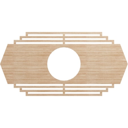 Ekena Millwork Chrysler Wood Fretwork Pierced Ceiling Medallion, Alder, 30"W x 15"H x 7 7/8"ID x 1/4"T CMWP30X15X0250CSAL